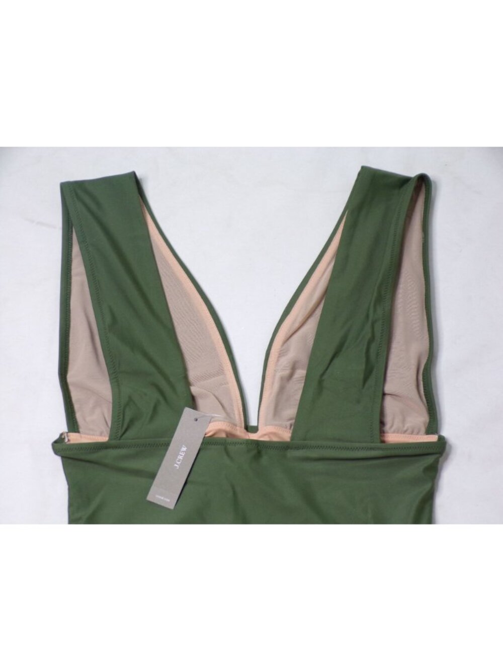 🆕J CREW V-Neck Plunge One-Piece Swimsuit Safari Green 14 - Picture 5 of 5
